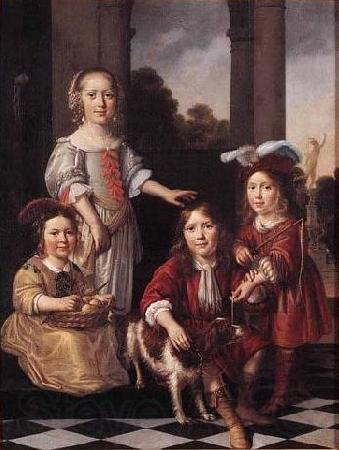 MAES, Nicolaes Portrait of Four Children Germany oil painting art